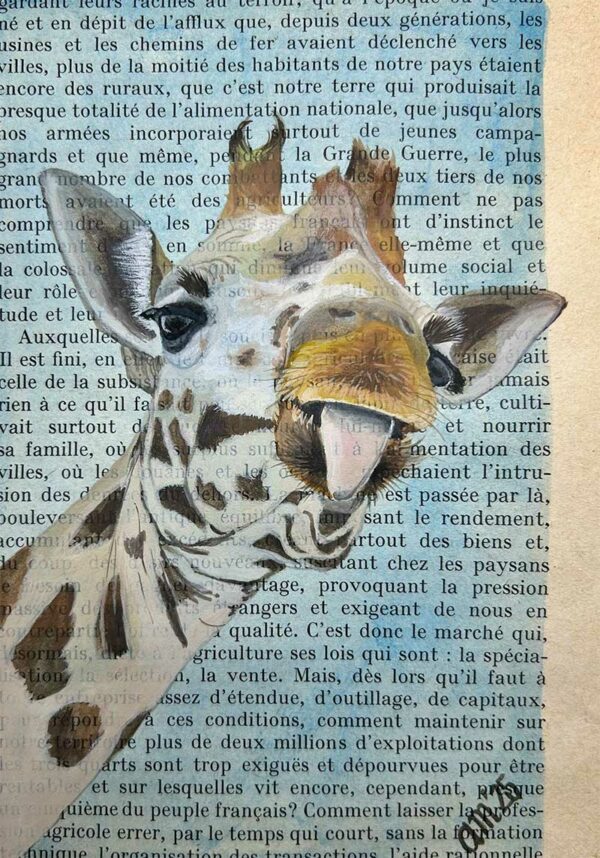 Giraffe mit Zunge